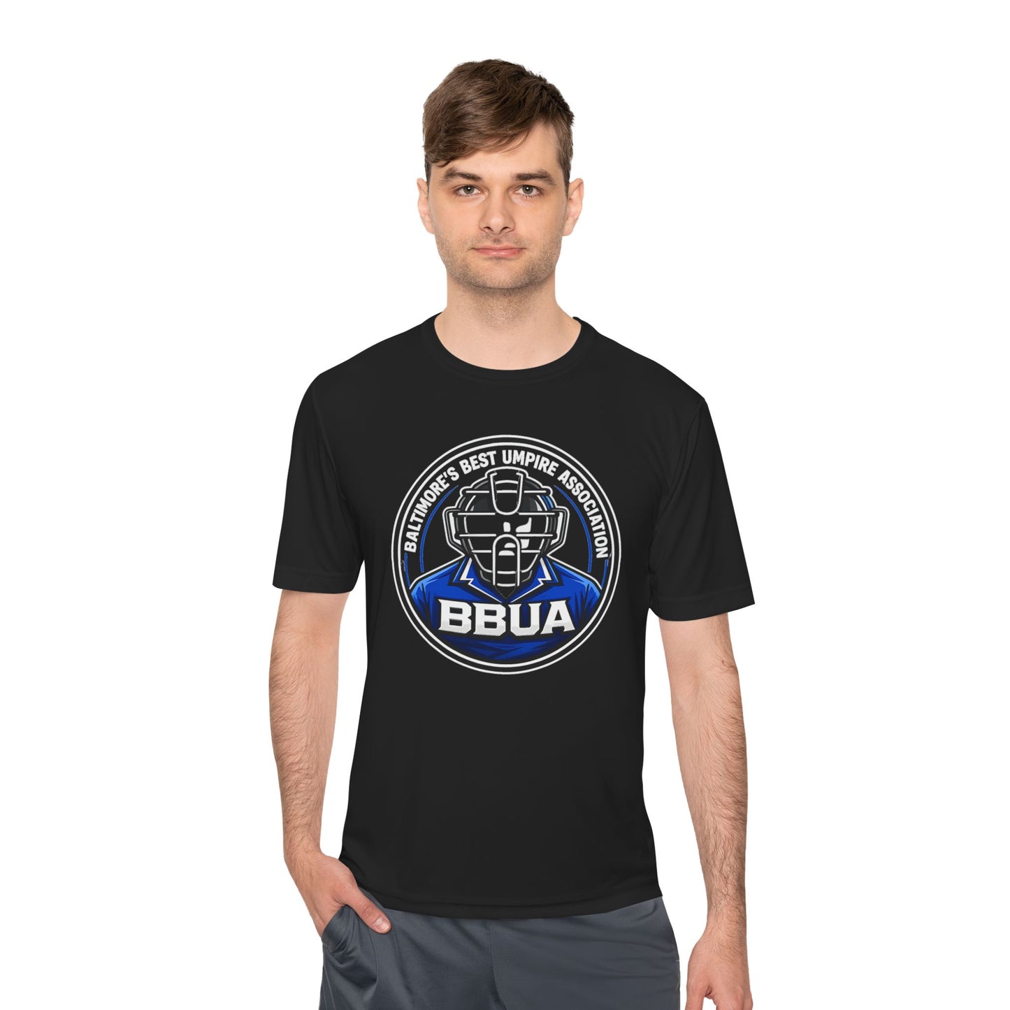 BBUA Umpire Logo Sport-Tek Tee — Moisture Wicking Baseball Umpire Shirt