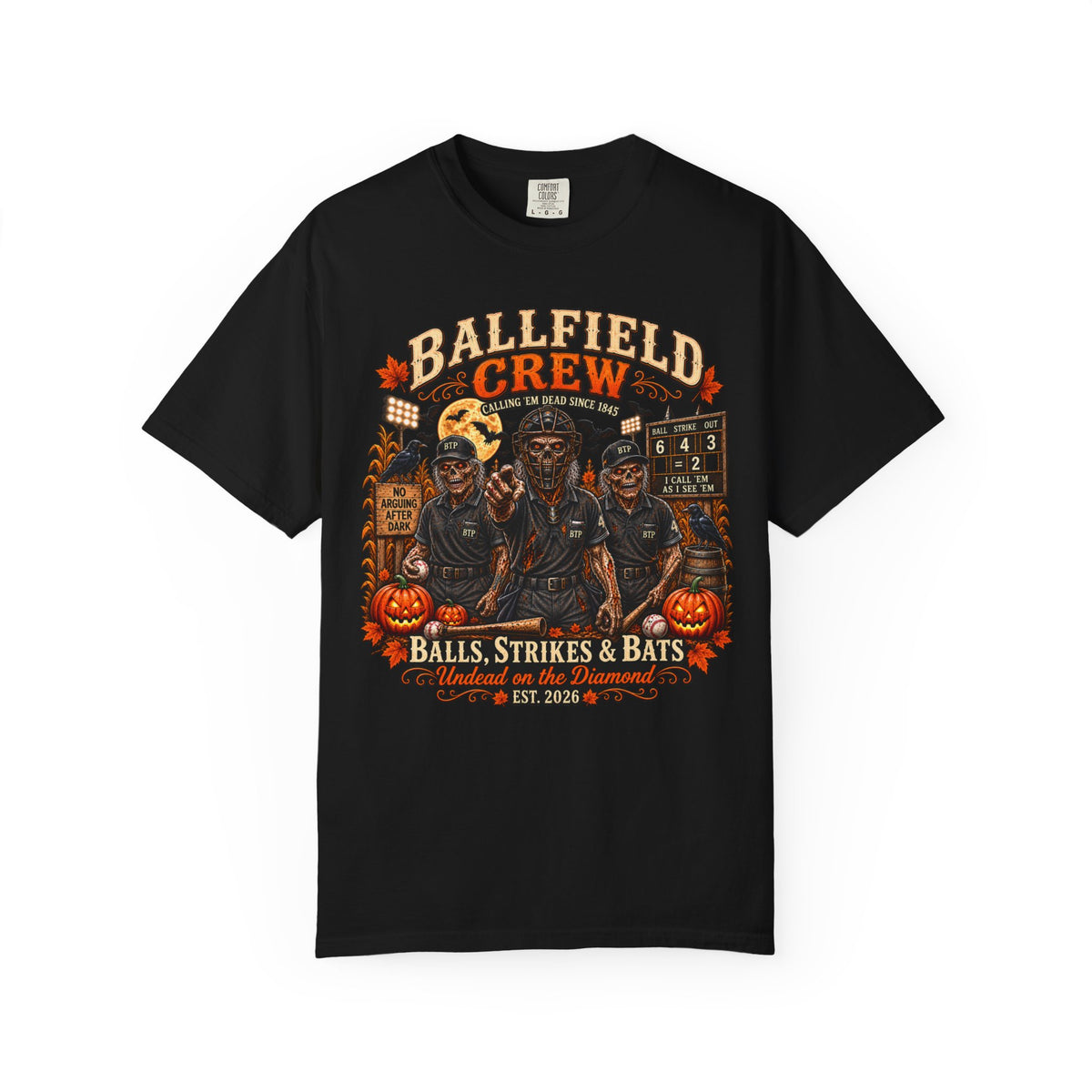 Halloween BALLFIELD CREW Umpire T-Shirt