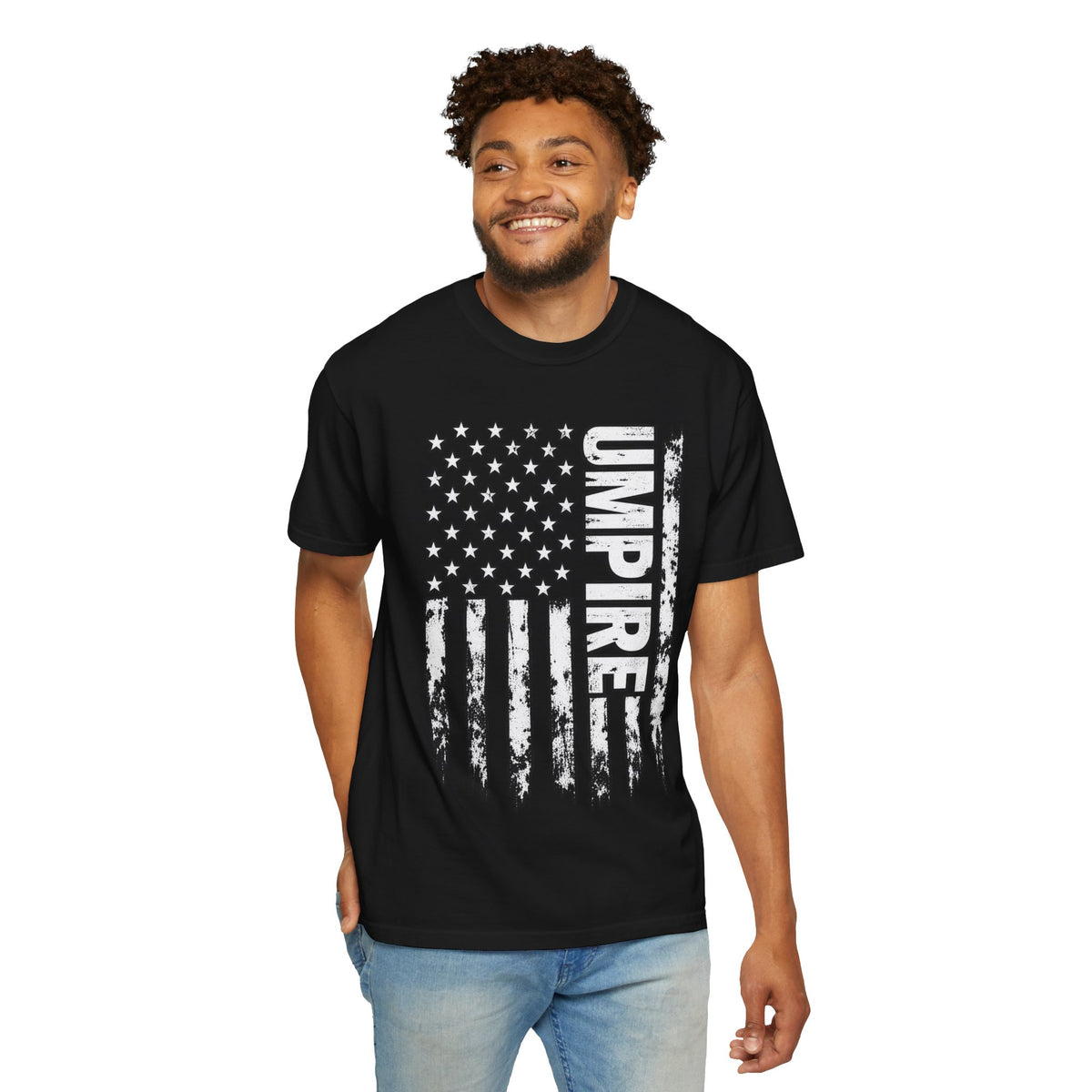 Umpire Flag T-Shirt — Distressed American Baseball Umpire Tee