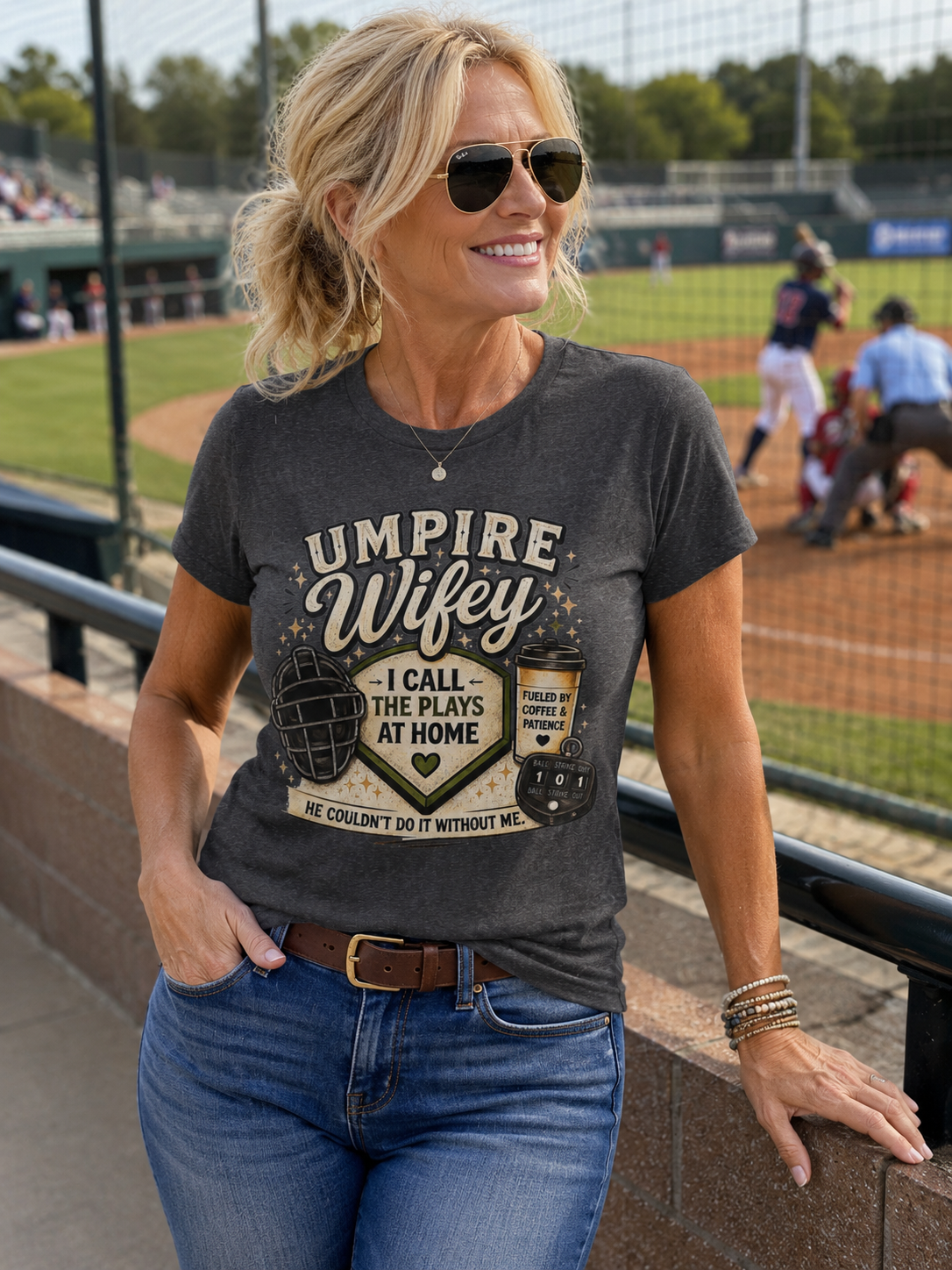 Umpire Wifey T-Shirt — 'I Call the Plays' Baseball Mom Shirt