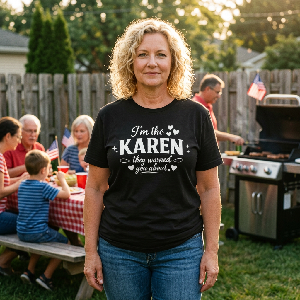 I'm the Karen Tee — Funny 'They Warned You About' Graphic T-Shirt