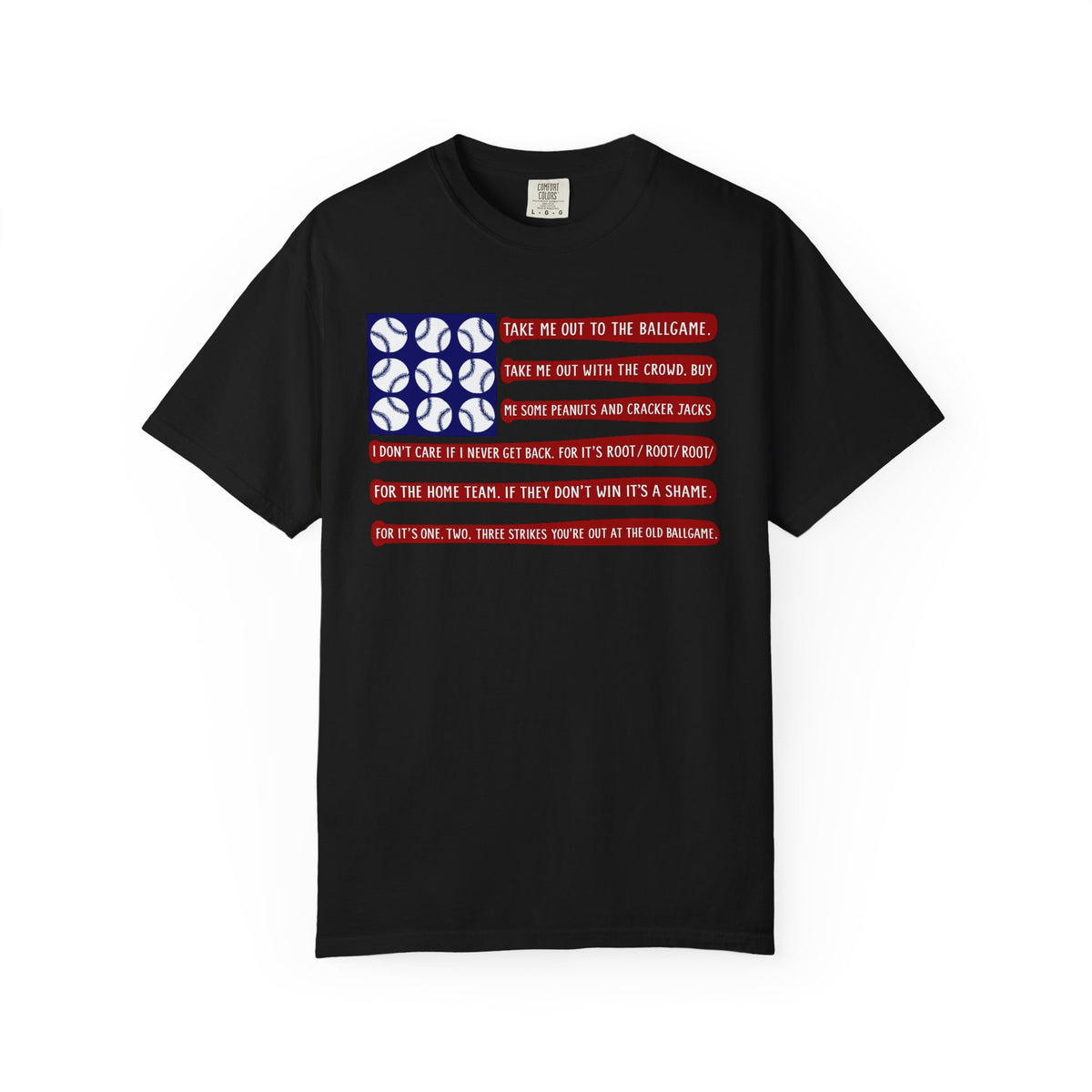 Take Me Out to the Ballgame Flag Tee