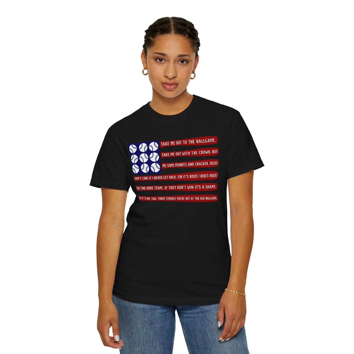 Take Me Out to the Ballgame Flag Tee