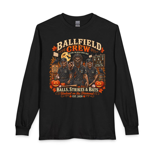 BALLFIELD CREW Halloween Umpire Long Sleeve T-Shirt