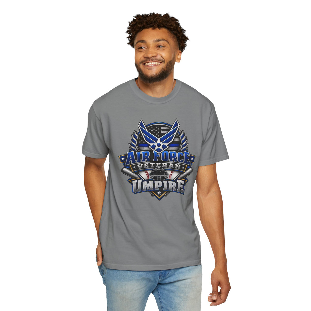 Air Force Veteran Emblem Umpire T-Shirt